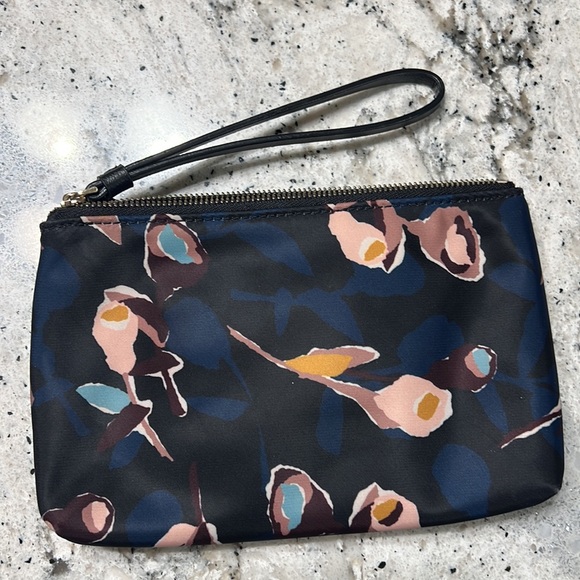 KATE SPADE Double Zip Wristlet Floral Medium navy blue - Picture 5 of 16